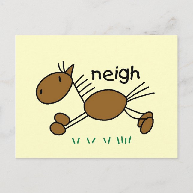 Carte Postale Stick Figure Cheval T-shirts et cadeaux (Devant)