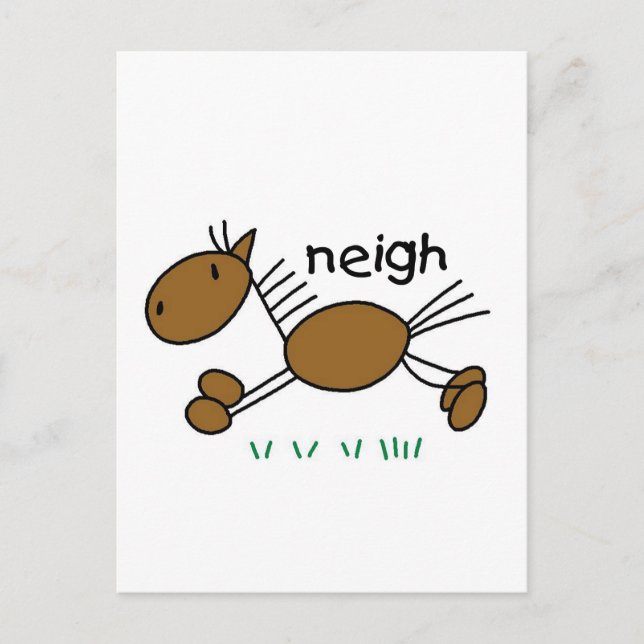 Carte Postale Stick Figure Cheval Tshirts et cadeaux (Devant)