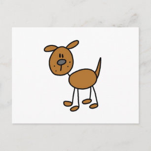 Carte Postale Stick Figure Chien T-shirts et cadeaux