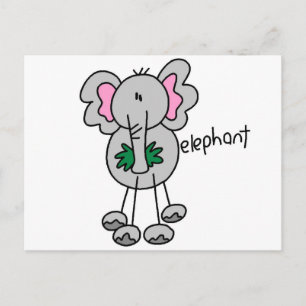 Carte Postale Stick Figure Elephant Tshirts et cadeaux
