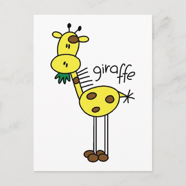 Carte Postale Stick Figure Giraffe T-shirts et cadeaux (Devant)