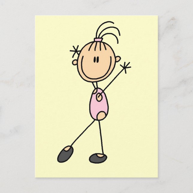 Carte Postale Stick Figure Girl Gymnast Tshirts et cadeaux (Devant)