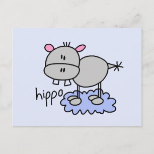 Carte Postale Stick Figure Hippo T-shirts et cadeaux