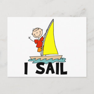 Carte Postale Stick Figure I Sail T-shirts et cadeaux