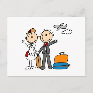 Carte Postale Stick Figure Mariage T-shirts et cadeaux lune de m