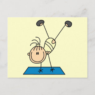 Carte Postale Stick Girl Doing Flips Tshirts et cadeaux