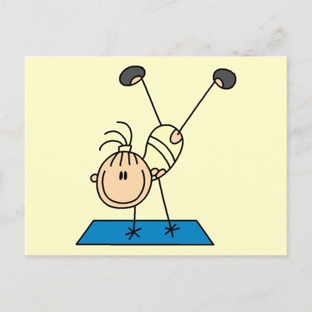 Carte Postale Stick Girl Doing Flips Tshirts et cadeaux (Devant)