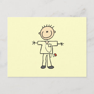 Carte Postale Stick mâle Figure Infirmière T-shirts et cadeaux