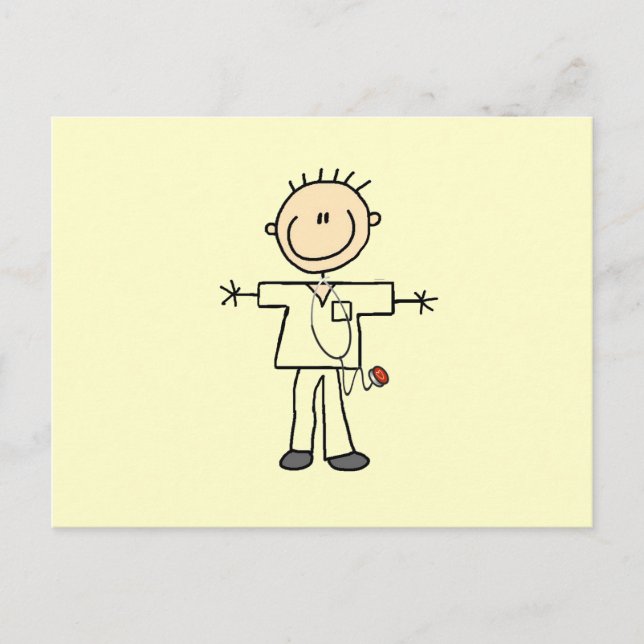 Carte Postale Stick mâle Figure Infirmière T-shirts et cadeaux (Devant)