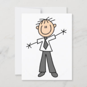 Carte Postale Stick mâle Figure Toutes les occasions Ajouter vot