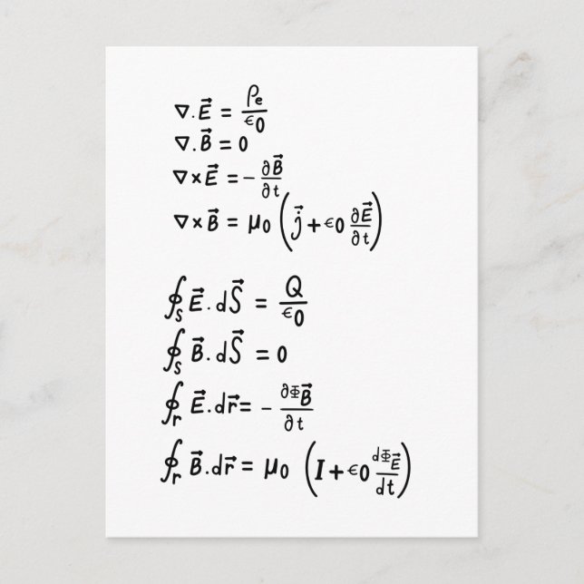 Carte Postale Sticker Carré de la formule physique T-Shirt Invit (Devant)