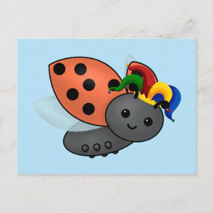 Carte Postale Sticker Jester Ladybug Classic Round