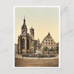 Carte Postale Stiftkirche, Stuttgart, Wurtemburg, Allemagne rare