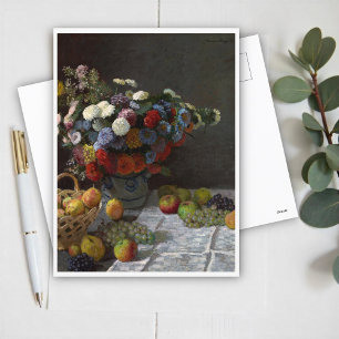Carte Postale Still Life with Flowers and Fruit de Claude Monet
