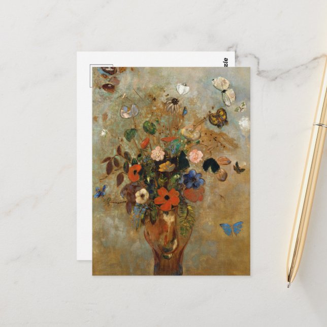 Carte Postale Still Life with Flowers par Odilon Redon (Devant/Arrière en situation)