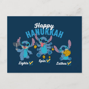 Carte Postale Stitch   Bonne Hanoukka