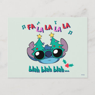 Carte Postale Stitch de Noël   Fa La La La La