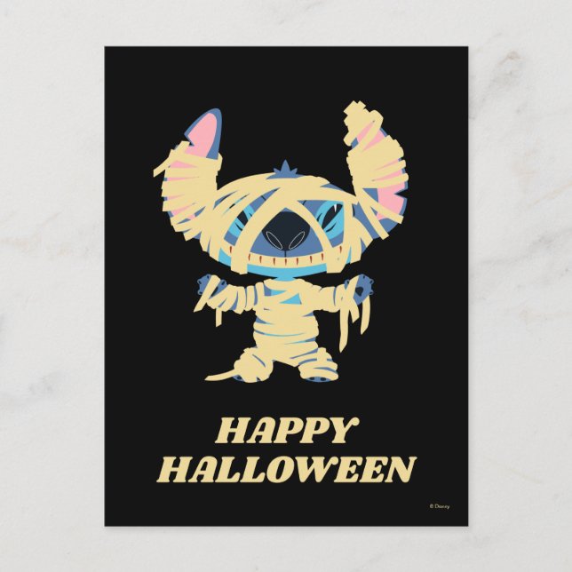 Carte Postale Stitch Halloween Momie (Devant)