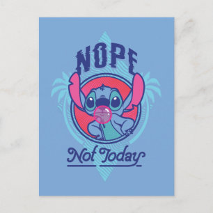 Carte Postale Stitch   Non pas aujourd'hui