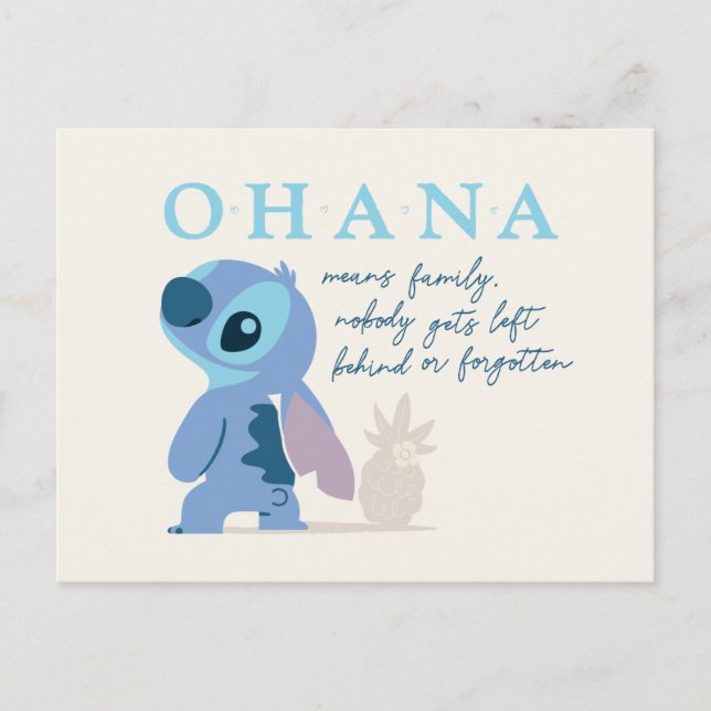 Carte Postale Stitch - Ohana (Devant)