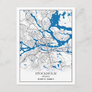 Carte Postale Stockholm Suède City Plan Voyage Simple