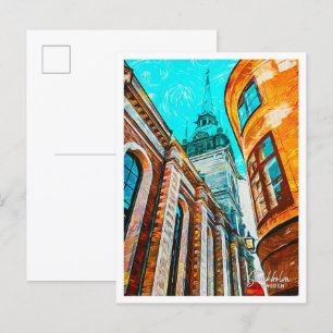 Carte Postale Stockholm Suède Paint Paint Ville Paysage