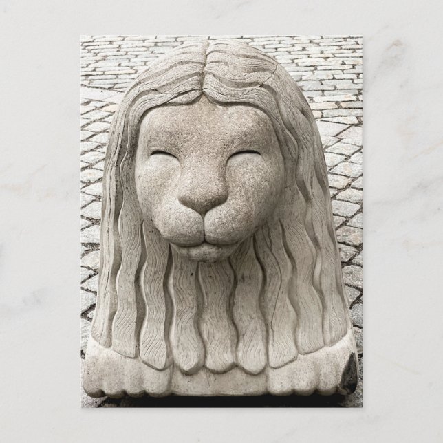 Carte Postale Stockholm Suède Statue Lion Pierre Vielle ville Ph (Devant)