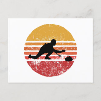 Carte Postale Stone Curling Winter Sport Curler Retro Vintage