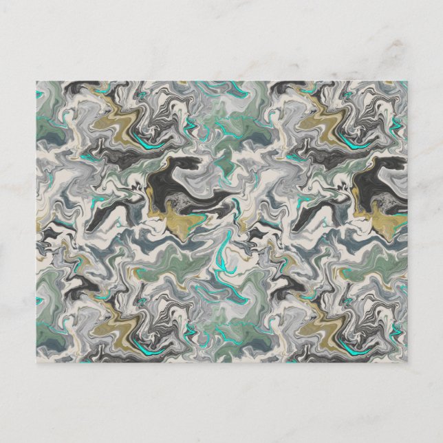 Carte Postale Stone Marbling with Turquoise Veins (Devant)