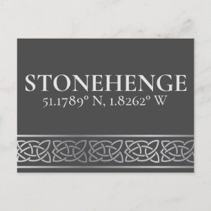 Carte Postale Stonehenge Latitude Longitude Dark Postcard