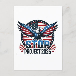 Carte Postale Stop Project 2025 - Vote Blue - Défendre la démocr