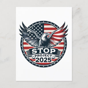 Carte Postale Stop Project 2025 - Vote Blue - Défendre la démocr