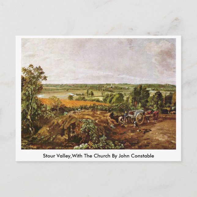 Carte Postale Stour Valley, Avec L'Église Par John Constable (Devant)