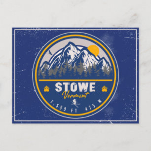Carte Postale Stowe Mountain Vermont Retro Sunset Ski Souvenir