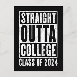 Carte Postale Straight Outta College Class of 2024 (Distressed)