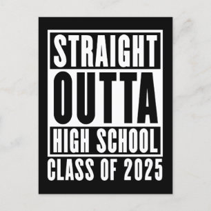 Carte Postale Straight Outta High School Class de 2025