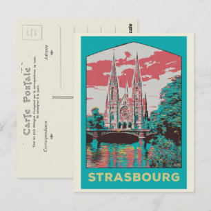 Carte Postale Strasbourg Eglise St Paul illustration France Post
