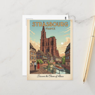 Carte Postale Strasbourg France Travel Art Vintage