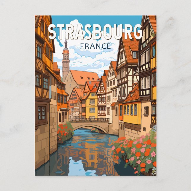 Carte Postale Strasbourg France Voyage Art Rétro (Devant)