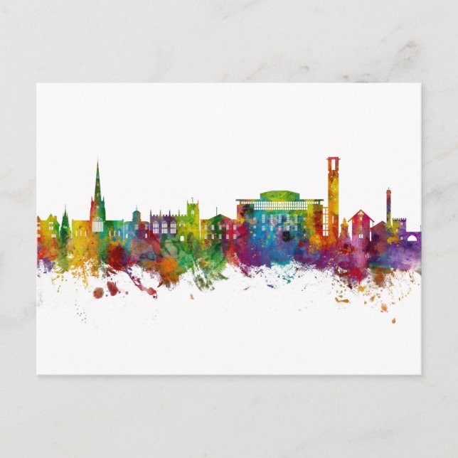 Carte Postale Stratford-upon-Avon Angleterre Skyline (Devant)