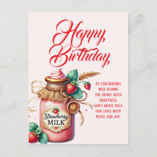Carte Postale Strawberry Warmth Birthday Christian Card