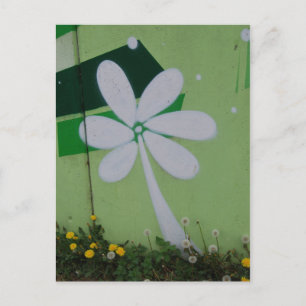 Carte Postale Streetart Postkarte Blumen-Graffiti