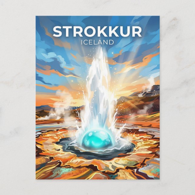 Carte Postale Strokkur Islande (Devant)