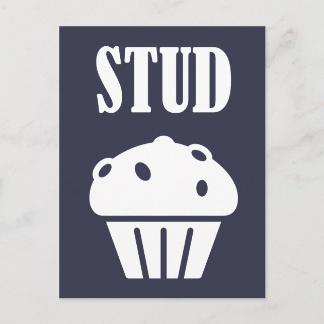 Carte Postale STUD Muffin Manly Tough Guy Funny Cadeau Bon regar (Devant)
