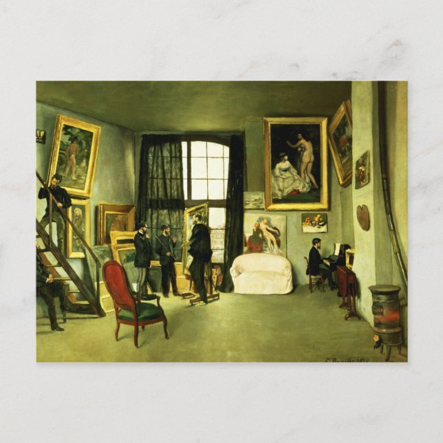 Carte Postale Studio de l'artiste, 1870 (Devant)