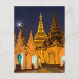 Carte Postale Stupa doré et temples