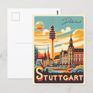 Carte Postale Stuttgart TV Tower - Fernsehturm cadeau allemand
