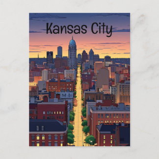 Carte Postale Style animé de Kansas City Missouri
