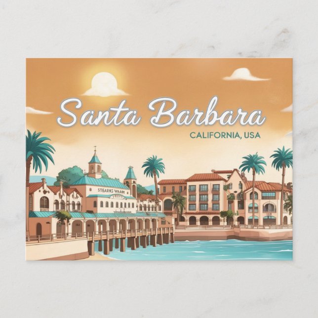 Carte Postale Style Anime Père Noël Barbara, Californie, États-U (Devant)
