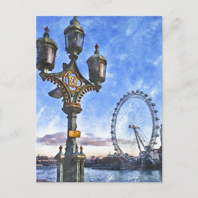 Carte Postale Style aquarelle londonien (Devant)